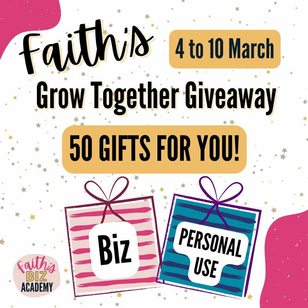 faith's grow together giveaway