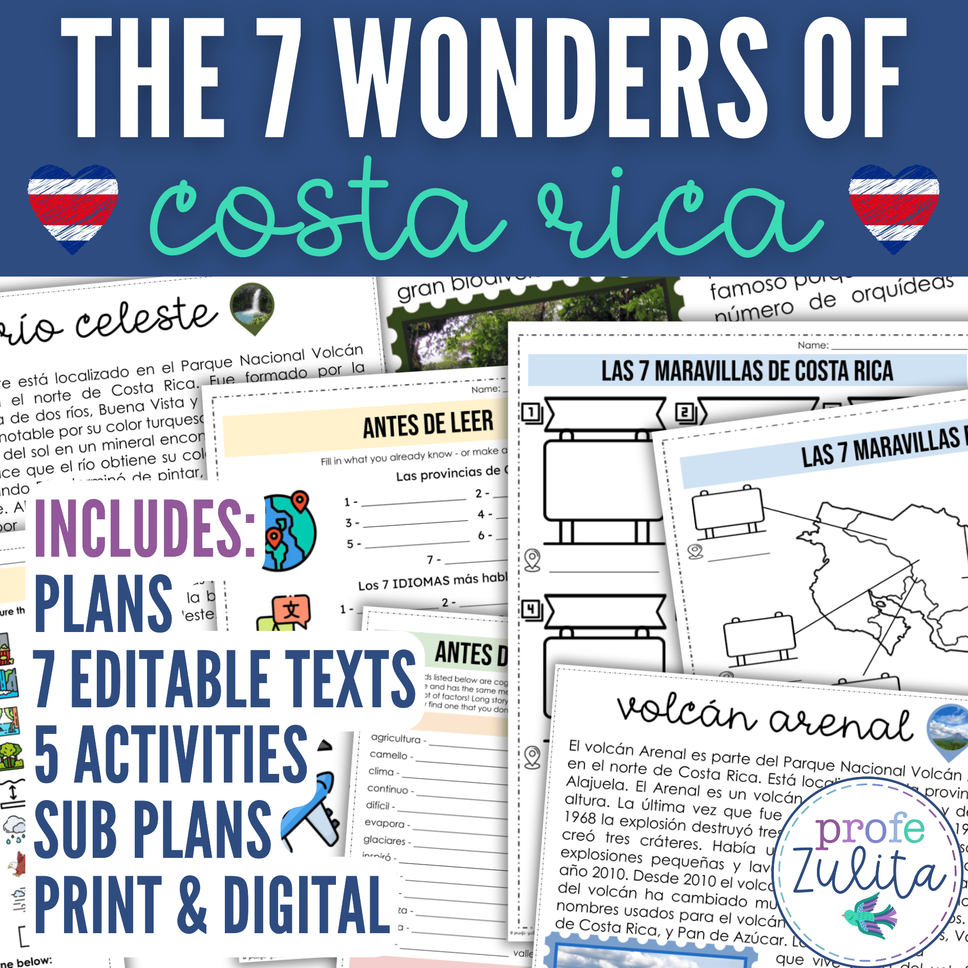 7-wonders-of-costa-rica-spanish-culture-geography-readings-activities