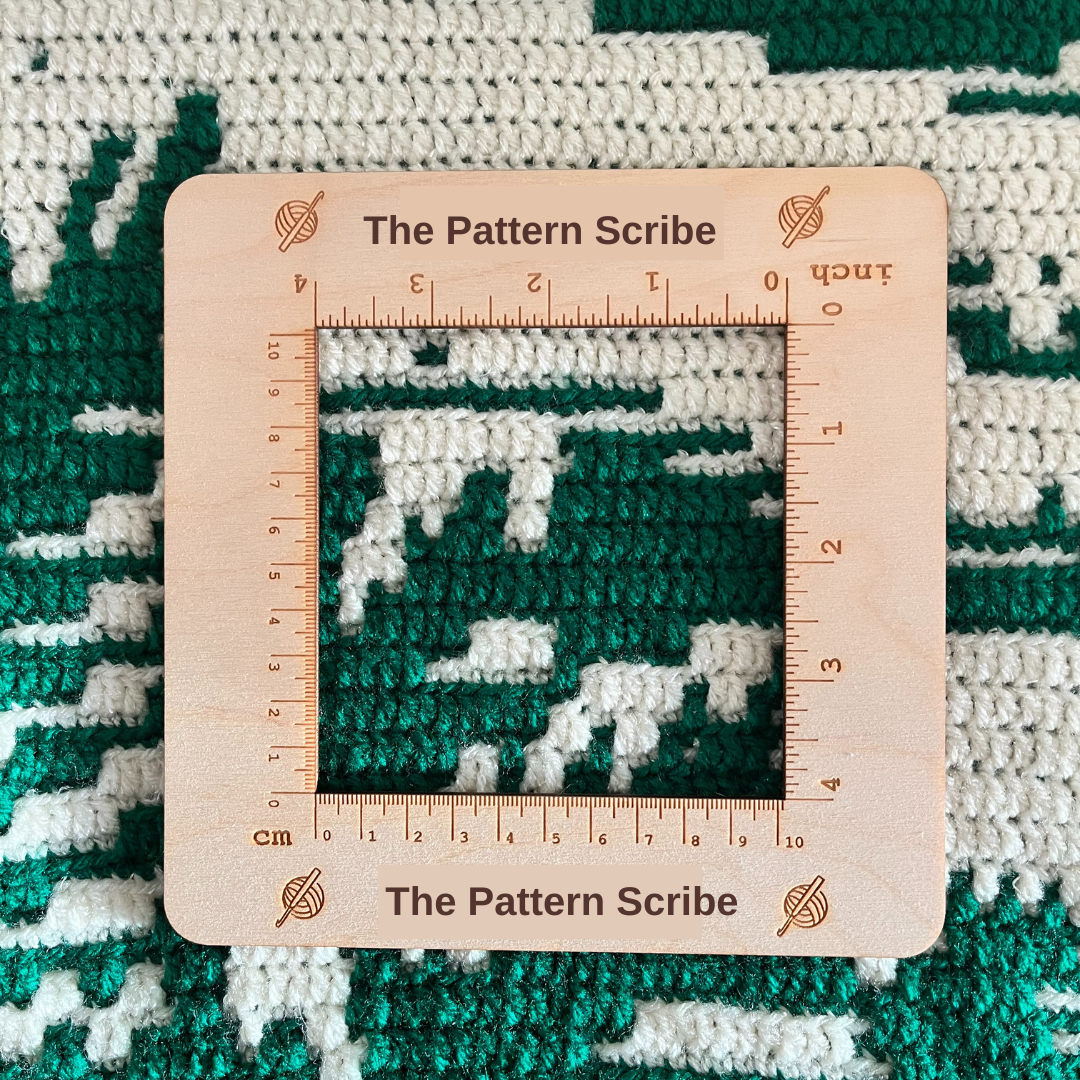 The Pattern Scribe Guage Swatch to aid Beginners in Mosaic Overlay