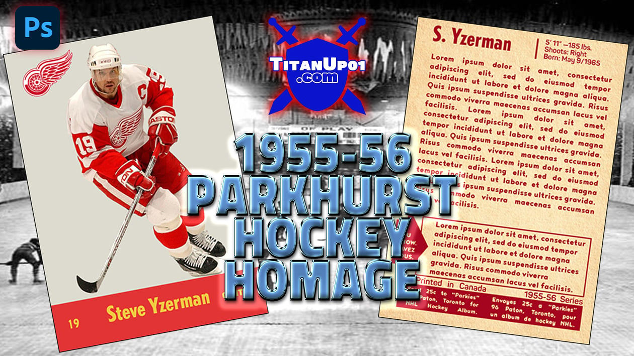 1955-56 Parkhurst Hockey Homage Photoshop PSD Templates