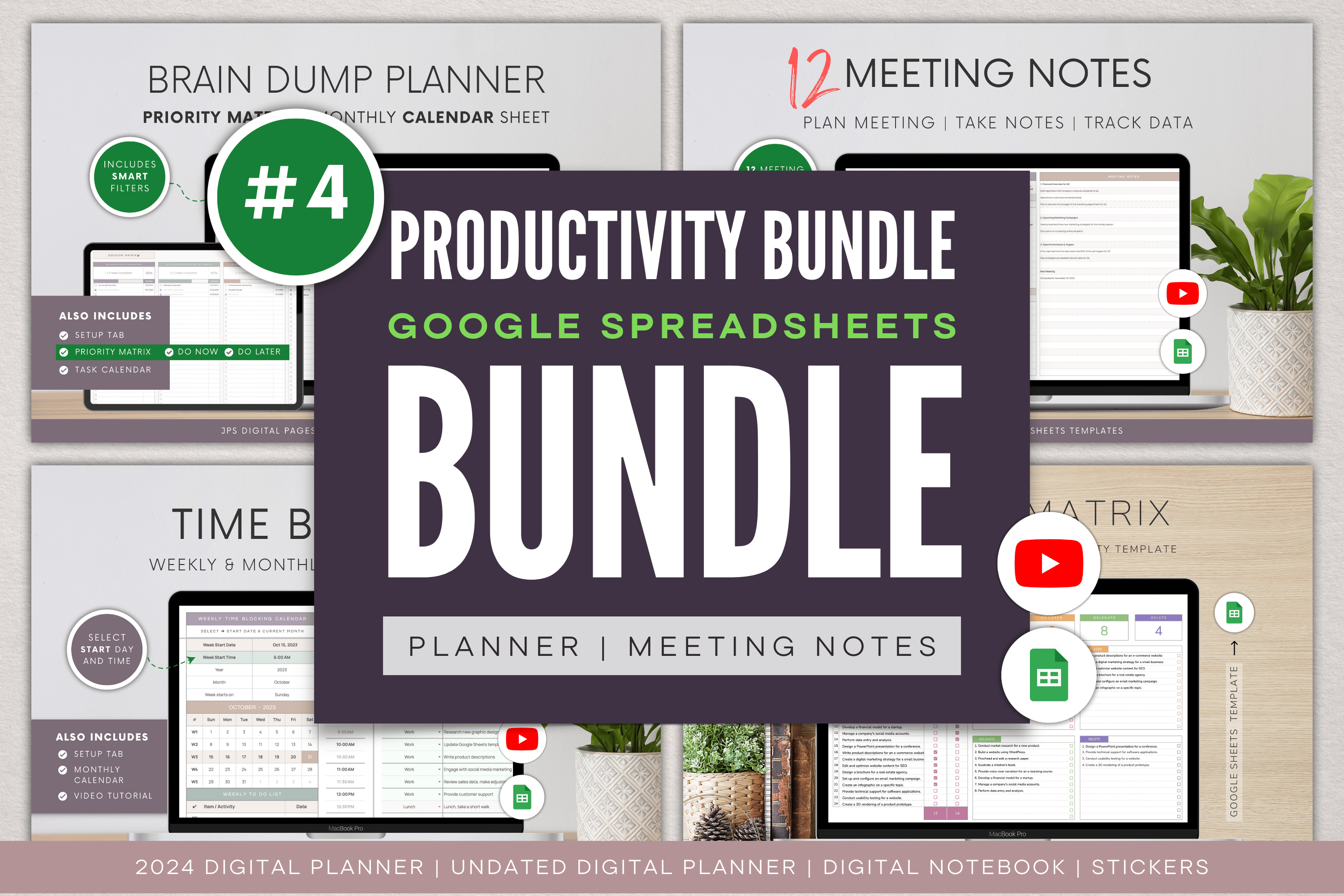 Productivity Spreadsheet Bundle