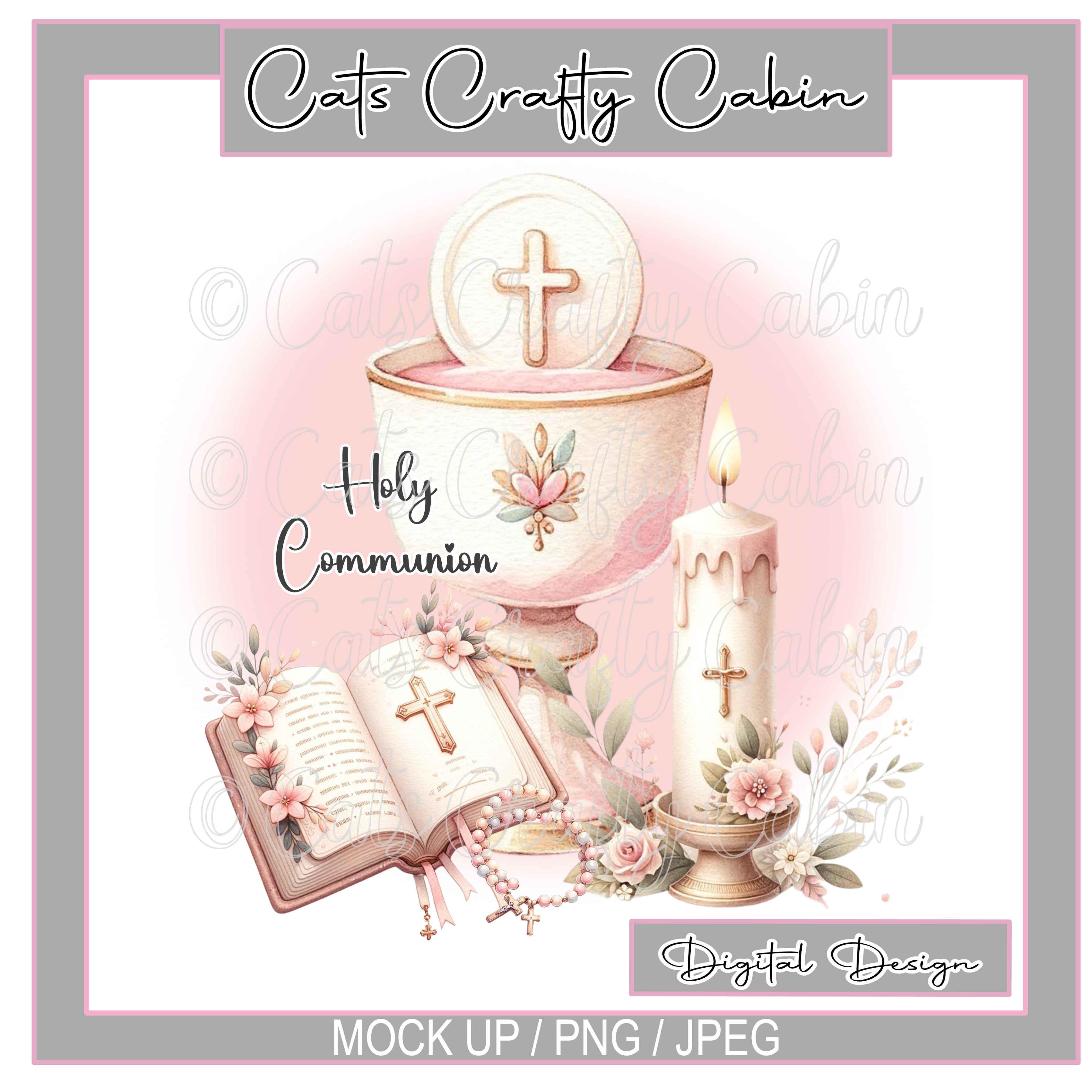 Holy Communion Pink Sublimation Design PNG - Payhip