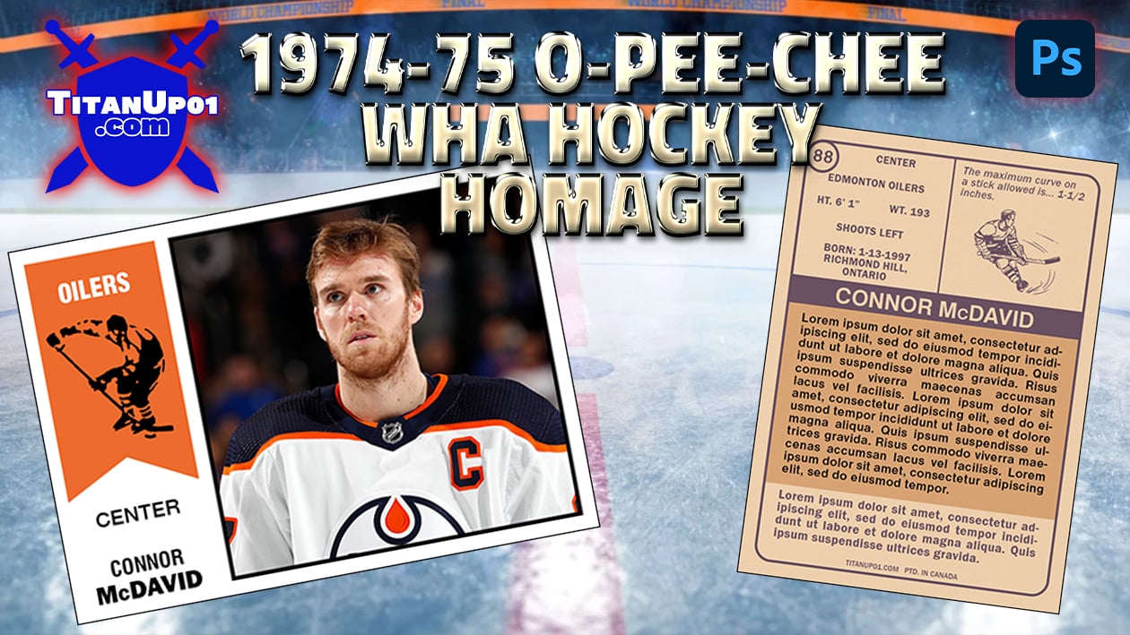 1974-75 O-Pee-Chee WHA Hockey Homage Photoshop PSD Templates
