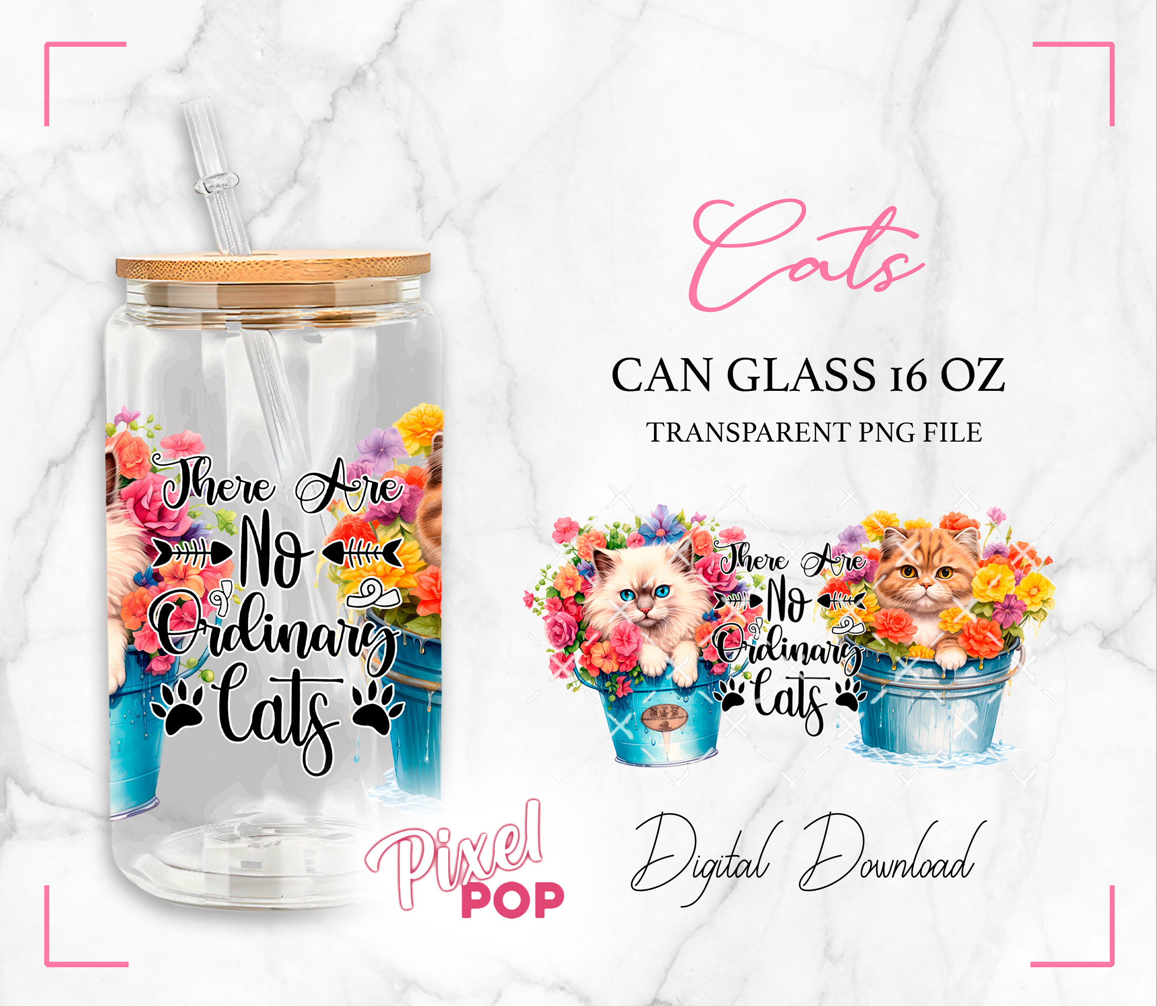 Cats 16 oz Libbey Glass Can - Glass Can Cup Wrap - Payhip