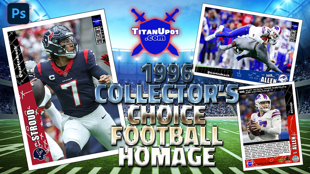 1996 Collector's Choice Football Homage Photoshop PSD Templates
