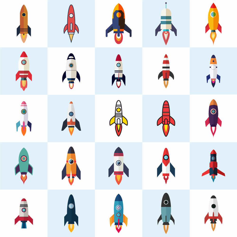 Fusées, illustrations vectorielles