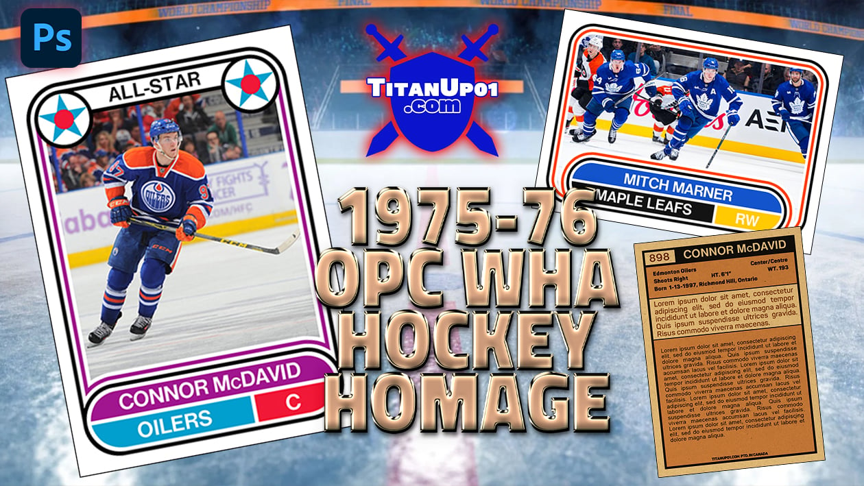 1975-76 O-Pee-Chee WHA Hockey Homage Photoshop PSD Templates