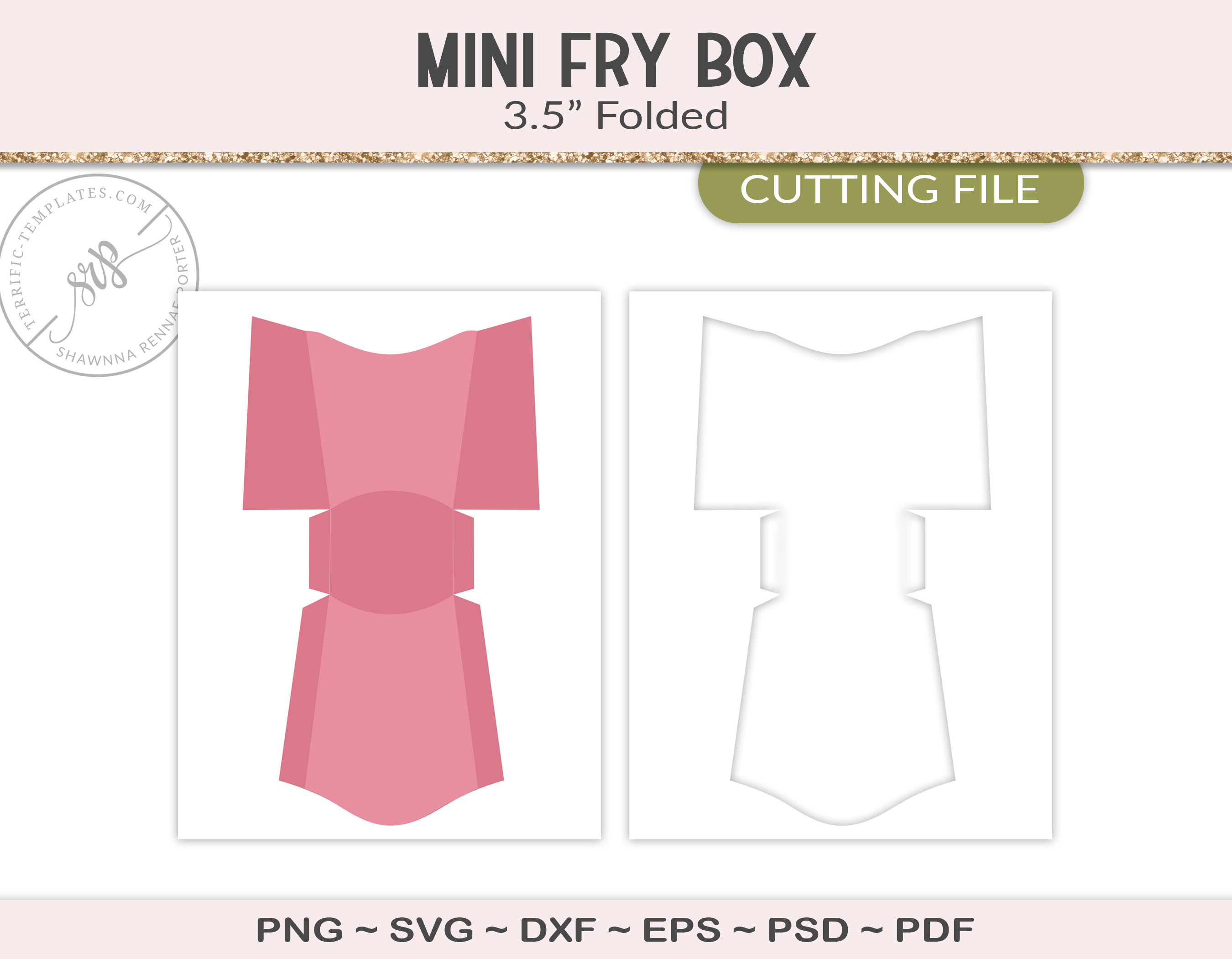 Mini french fry box template (PY09) - Payhip