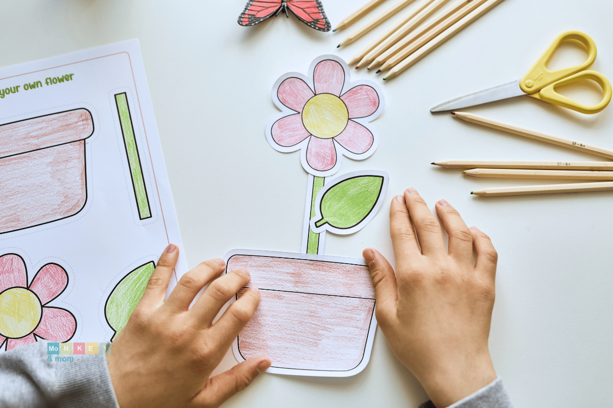 Biold your own flower pot printable craft for preschool