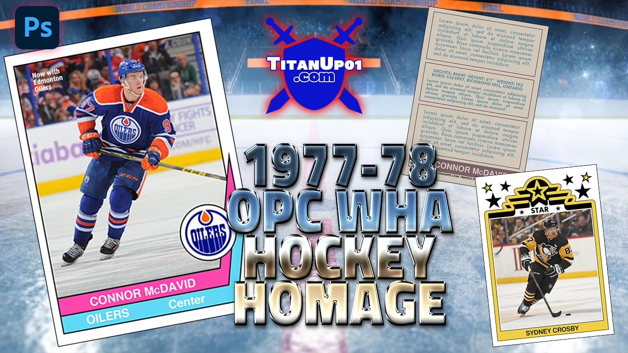 1977-78 O-Pee-Chee WHA Hockey Homage Photoshop PSD Templates
