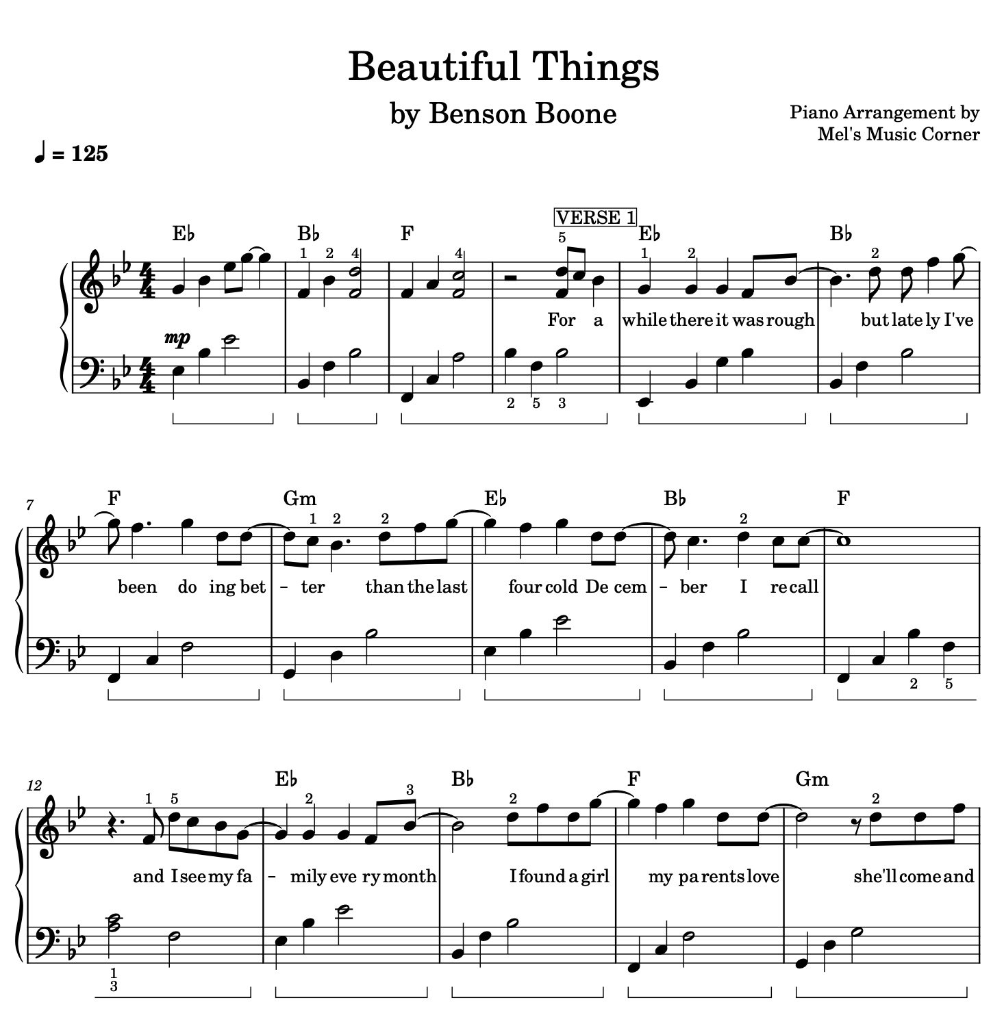 Beautiful Things by Benson Boone SHEET MUSIC or MIDI - Payhip