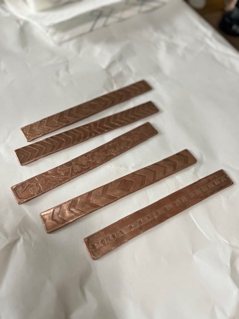 etched copper cuff bracelets