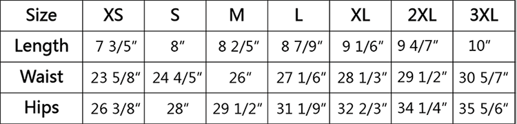 Wownero Lace Underwear Size Chart