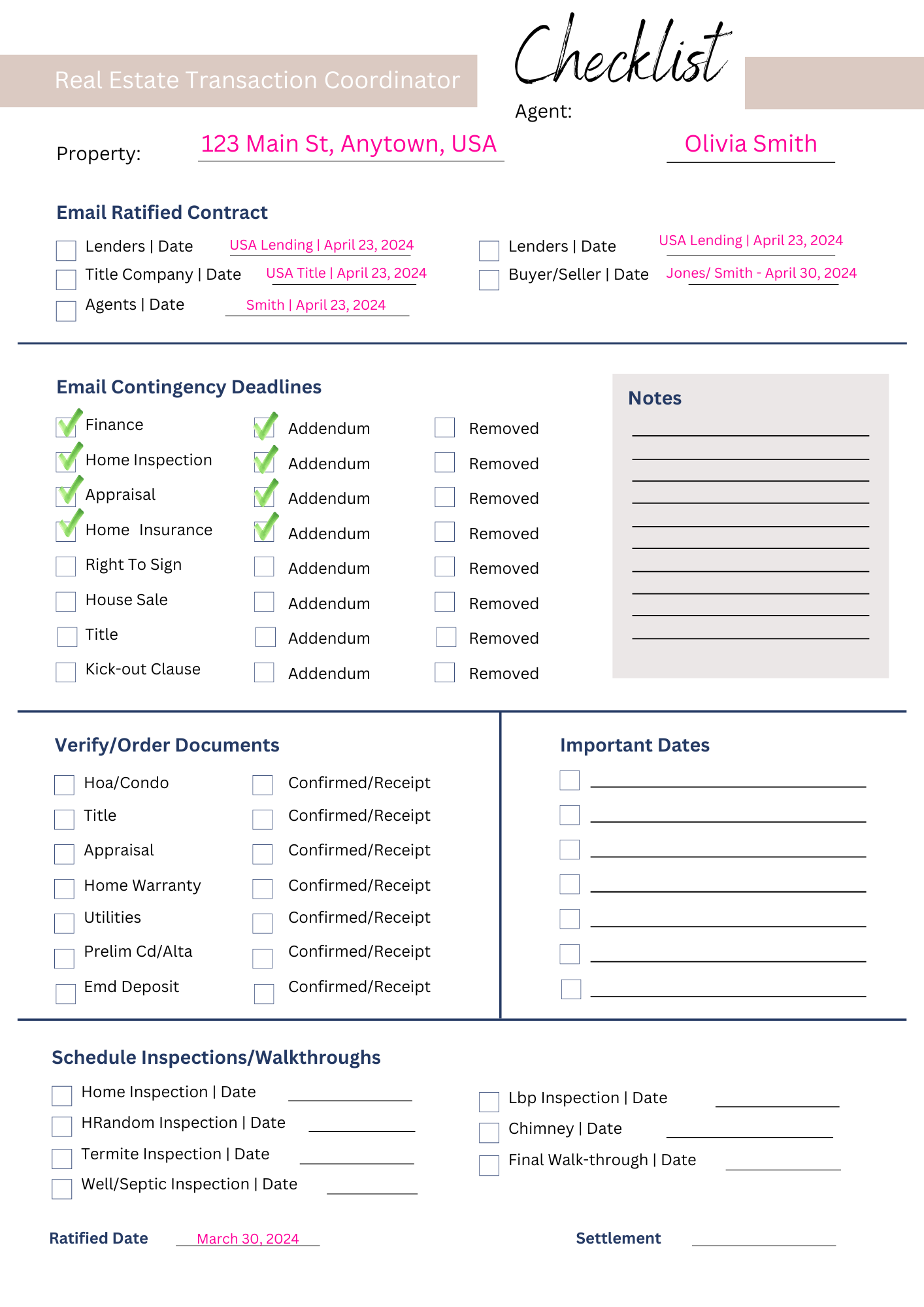 Free Printable Real Estate Transaction Coordinator Checklist Free Printable Real Estate Transaction Coordinator Checklist