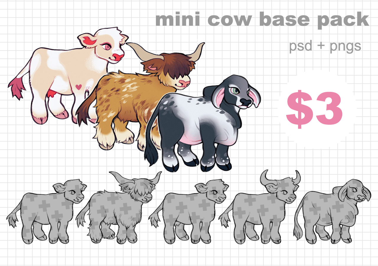 mini cow p2u base pack - Payhip
