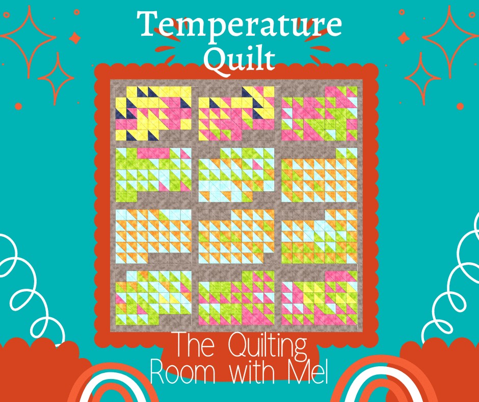 A temperature quilt is a great way to use fabric scraps and the quilting room with Mel has a great instructional blog post!