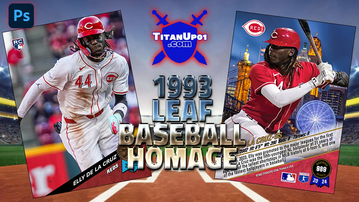 1993 Leaf Baseball Homage Photoshop PSD Templates