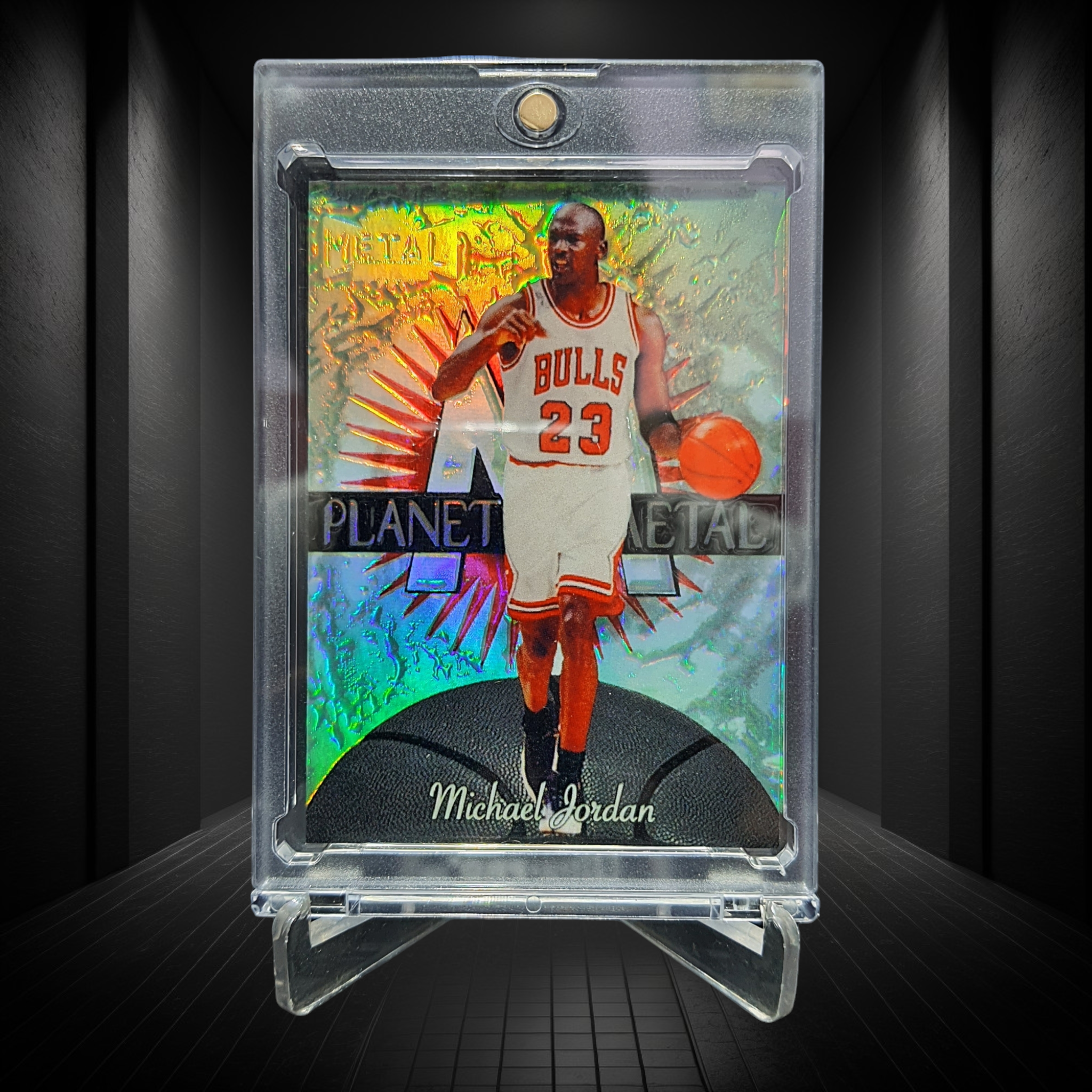 1997-98 Custom Basketball Card Metal Universe Planet Metal #1 PM 