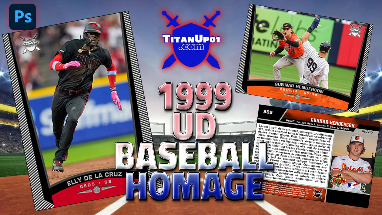 1999 Upper Deck Baseball Homage Photoshop PSD Templates