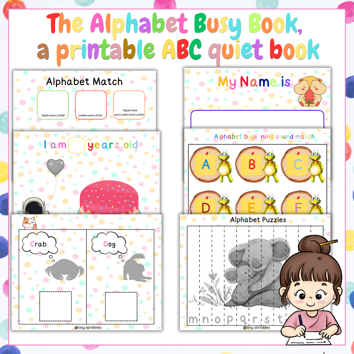 The Alphabet Busy Book, a printable ABC quiet book for Preschool and Pre-K