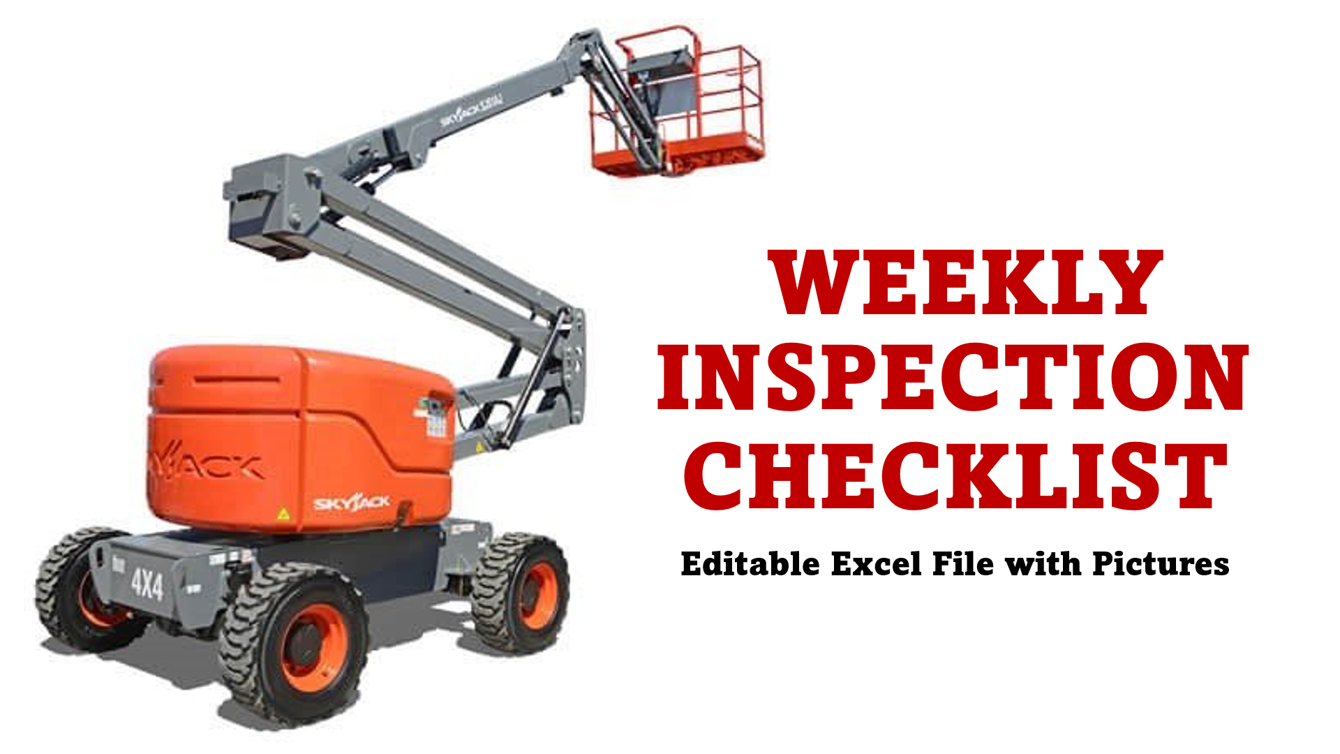 Weekly Inspection Pictorial Checklist for Cherry Picker - Editable ...