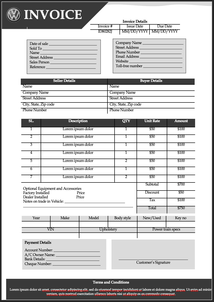 Vehicle sales Invoice Templates.docx | Softcopy®