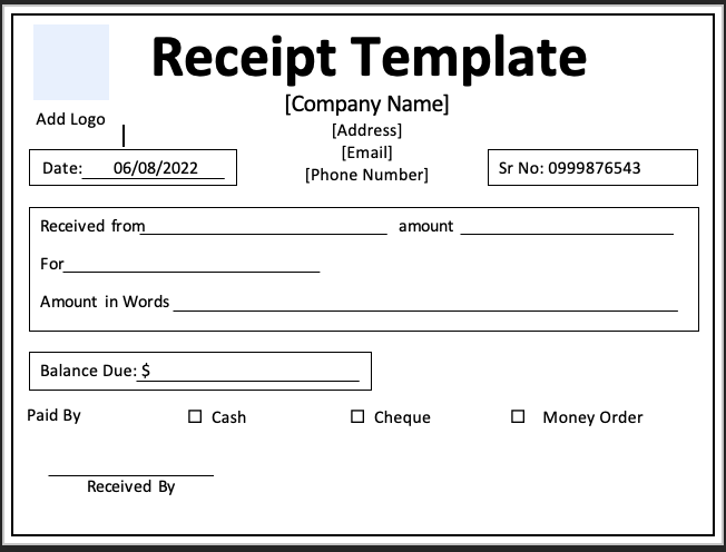 10 Printable Receipt Templates.xlsx .docx | Softcopy®