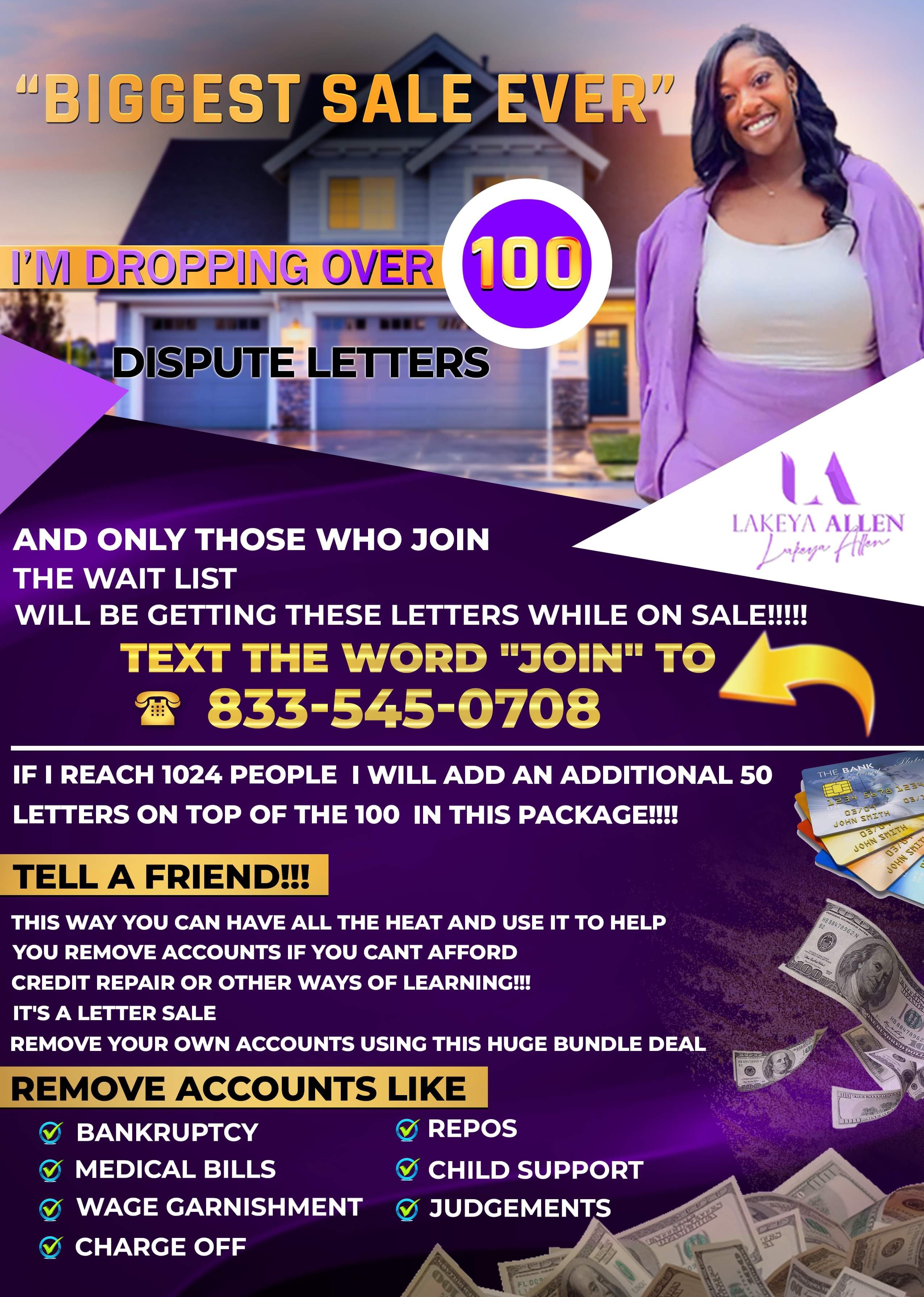 100 dispute attack letters - Payhip