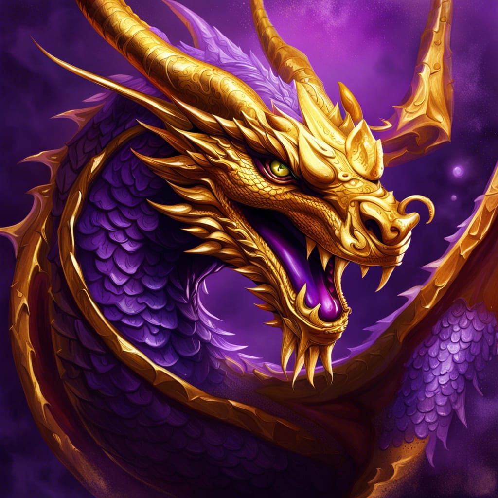 Purple and gold dragon