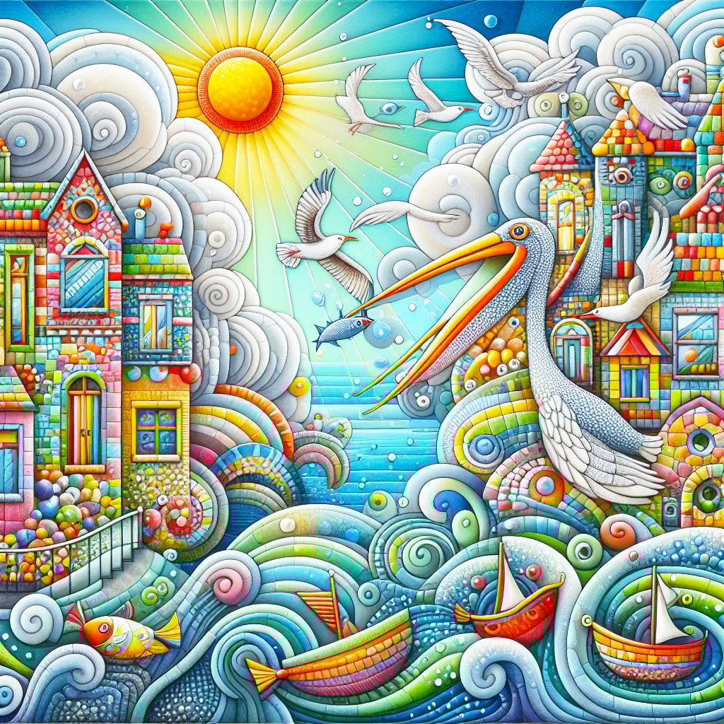 whimsical worlds, whimsical, houses, hills, trees, boats, seaside, pebbles, animals, cows, sheep, windmills, ponds, fantasy, wallpapers,