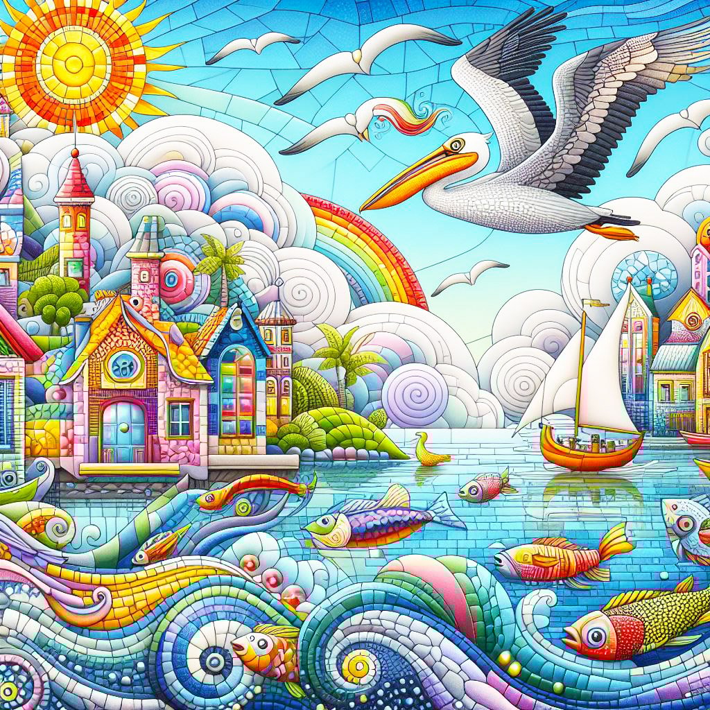 whimsical worlds, whimsical, houses, hills, trees, boats, seaside, pebbles, animals, cows, sheep, windmills, ponds, fantasy, wallpapers,