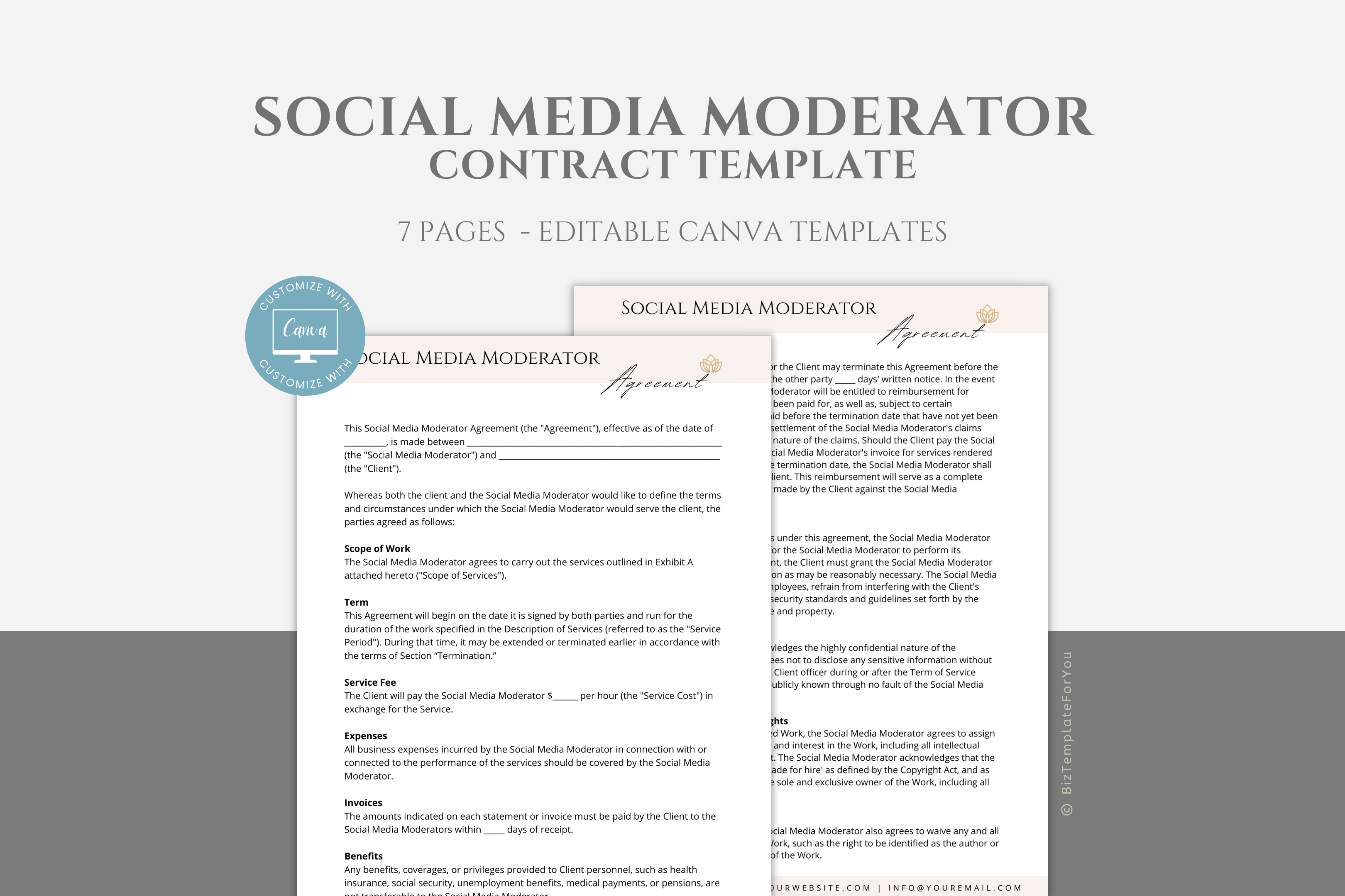 Editable Social Media Moderator Contract Template, Group Moderator ...