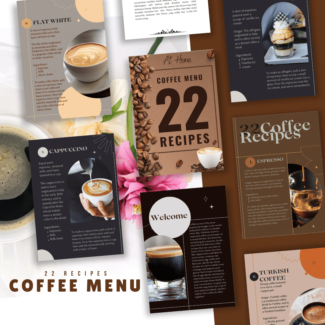 COFFEE MENU 22 RECIPES EBOOK