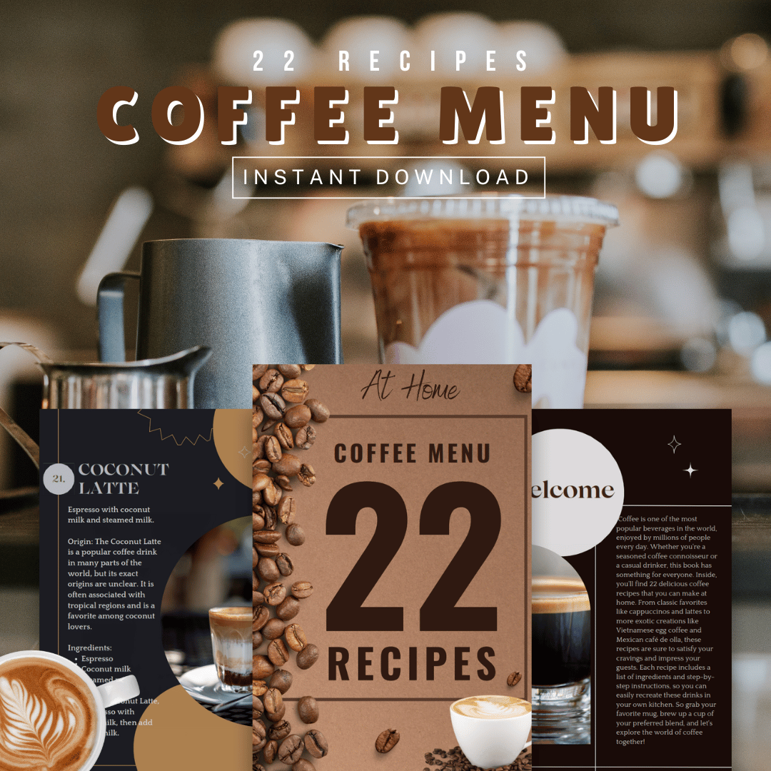 COFFEE MENU 22 RECIPES EBOOK
