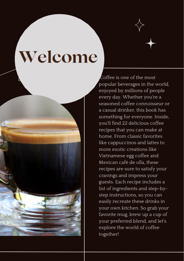 COFFEE MENU 22 RECIPES EBOOK