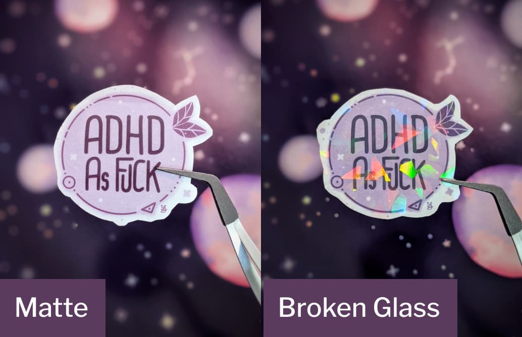 Matte and broken glass finish