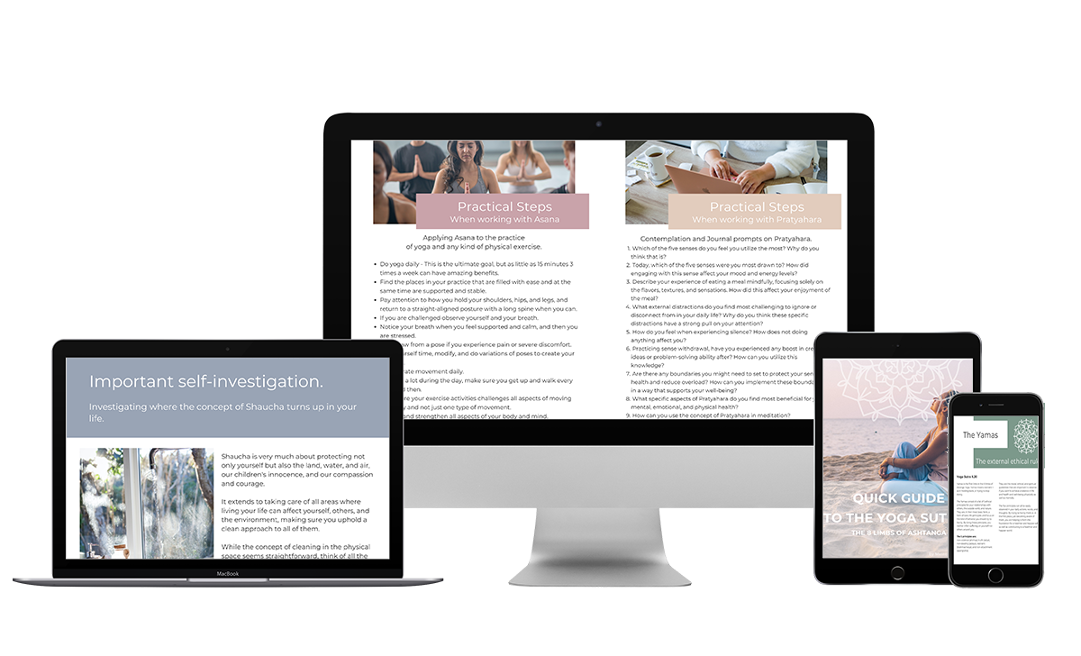 multiple devices with the quick guide to the yoga sutras