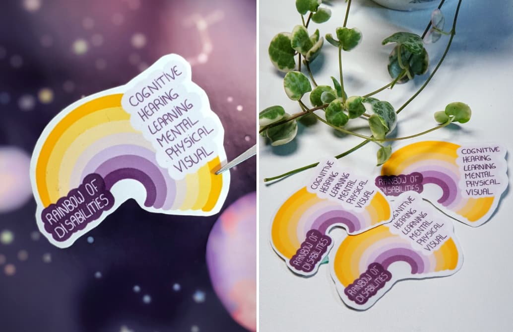 Rainbow of disabilities: cognitive, hearing, learning, mental, physical, visual