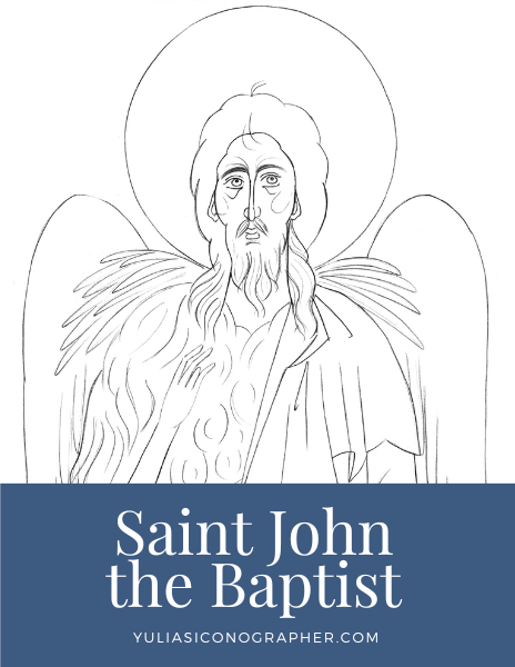 saint john the baptist the forerunner orthodox catholic christianity christian faith icon sketch