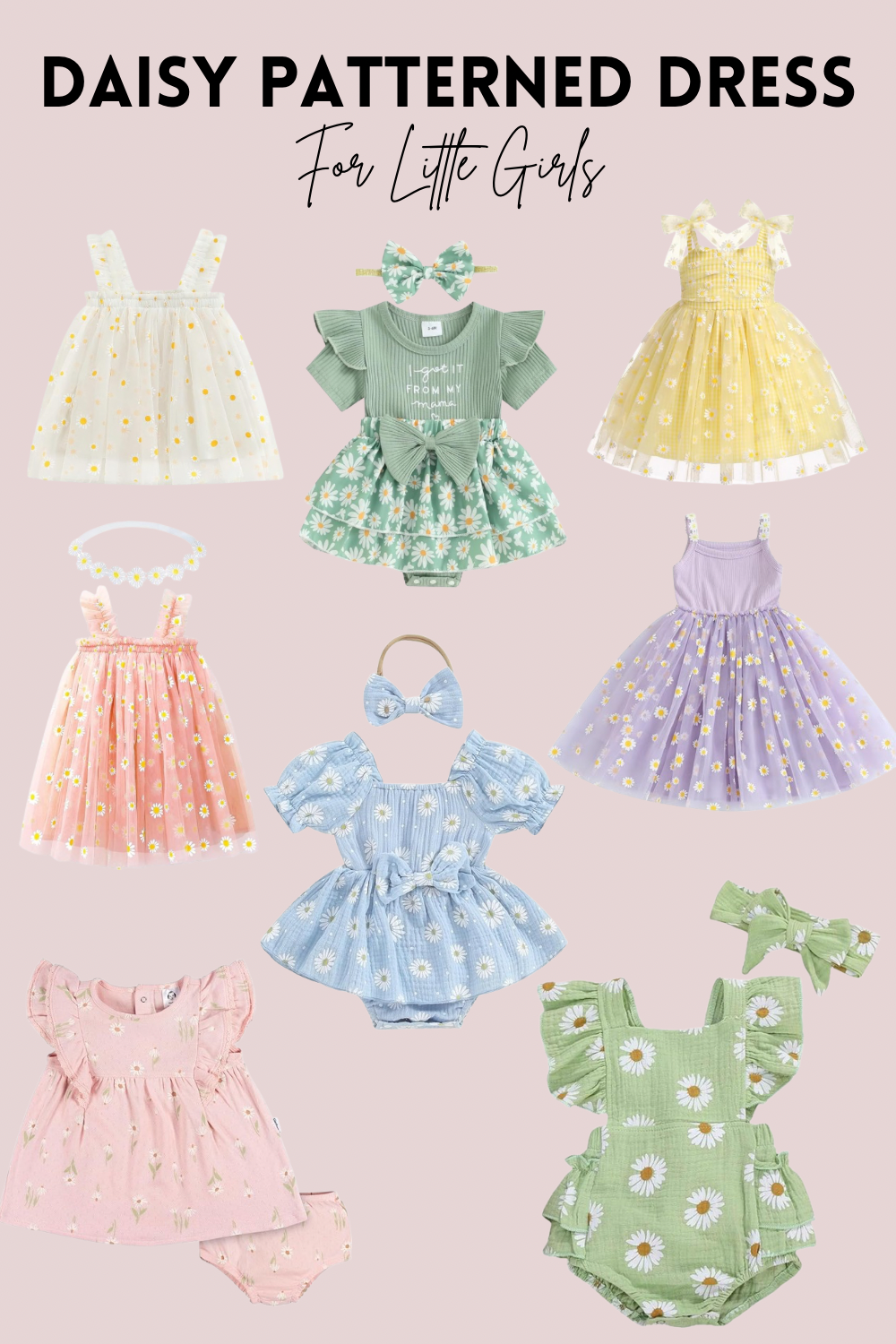 Daisy Patterned Dress for little girls
