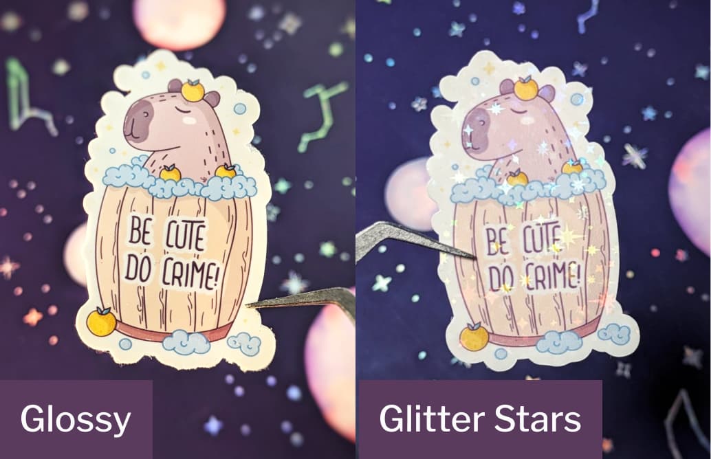 Glossy and Glitter Stars finish variation