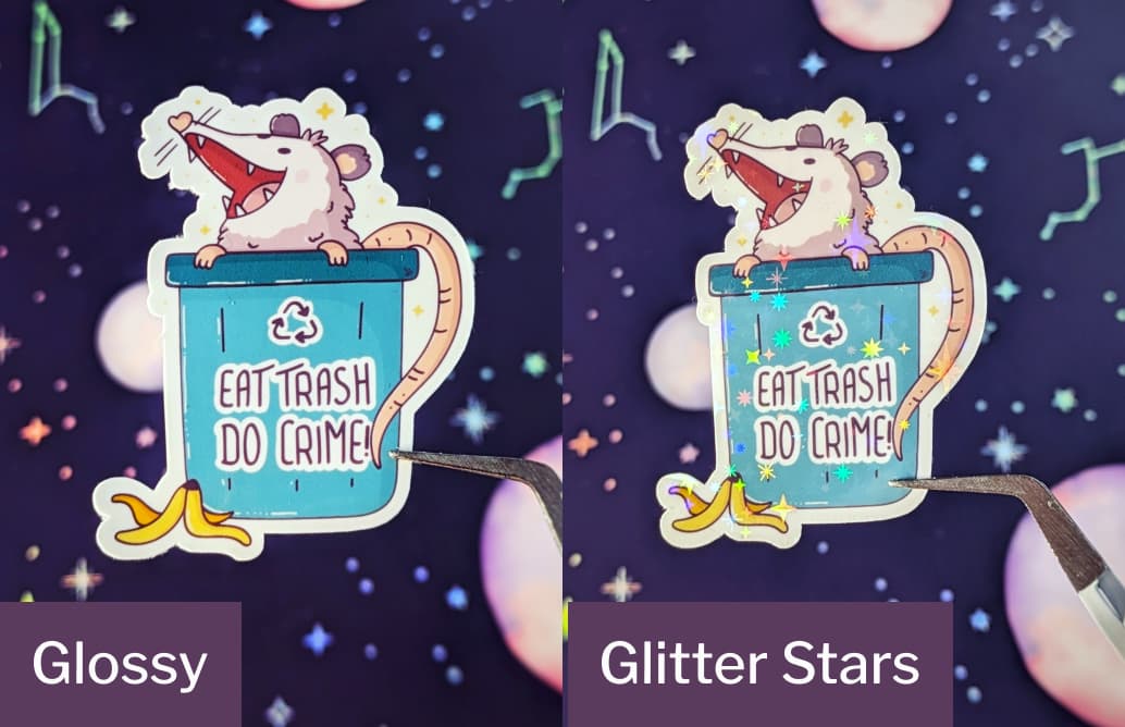 Glossy and Glitter Stars finish variation