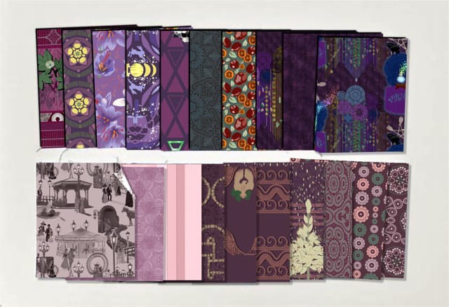 A dark and moody collection of fabrics perfect for Halloween.