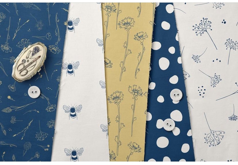 Cute honey bee fabrics with some florals.