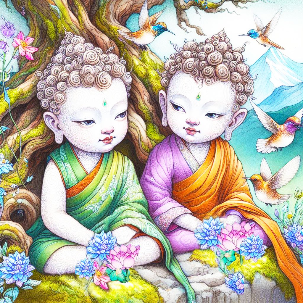 Young Buddhas by Lake 01edit.jpg