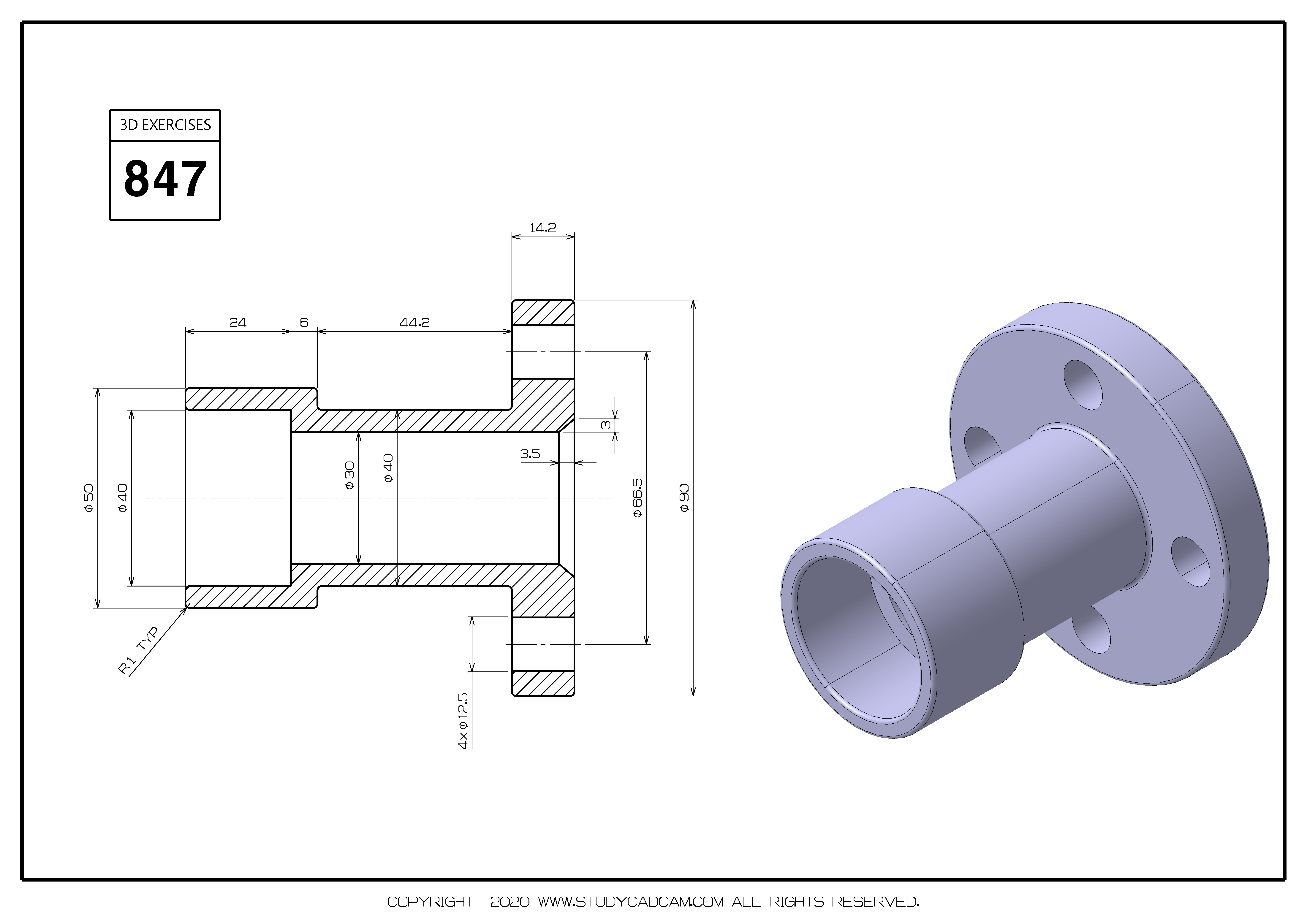 STUDYCADCAM 3D MODELING EXERCISES 847 (PDF) - Payhip