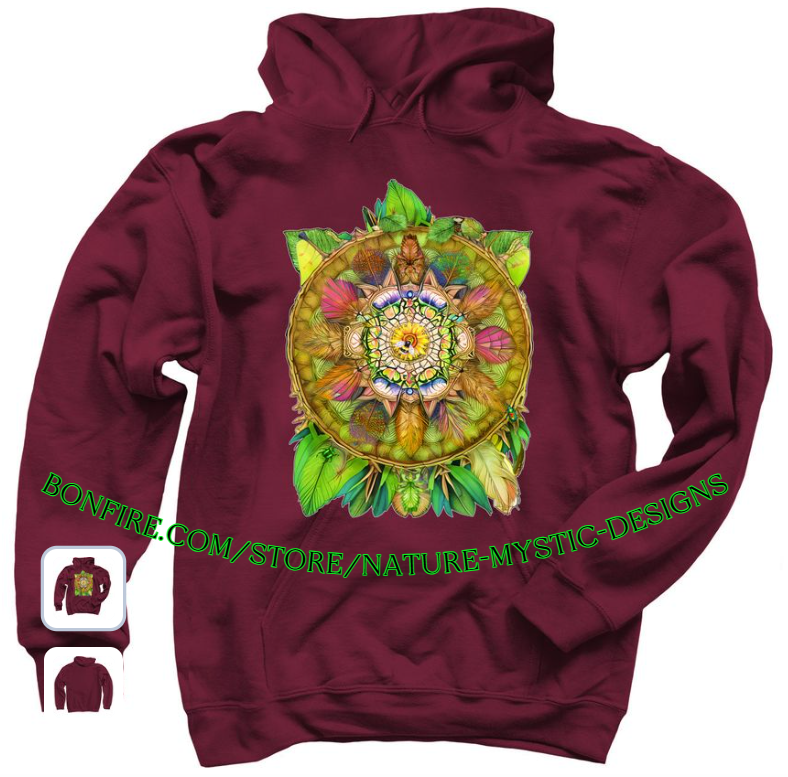 Summer Bumble Bee; Leafy Woodland Mandala Nature Themed Shirts by Dianne Keast