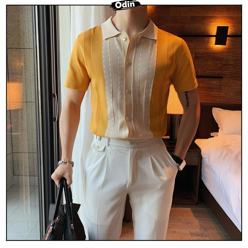 Korean Polo Shirt, High-Quality Woven Silk