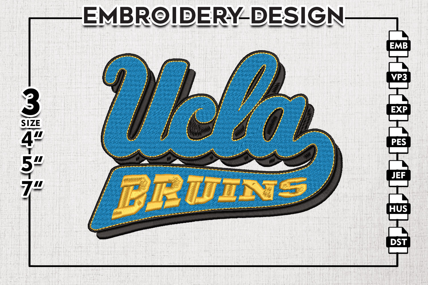 Ucla Rug NCAA UCLA Bruins Logo Embroidery Files, NCAA UCLA Bruins Team ...