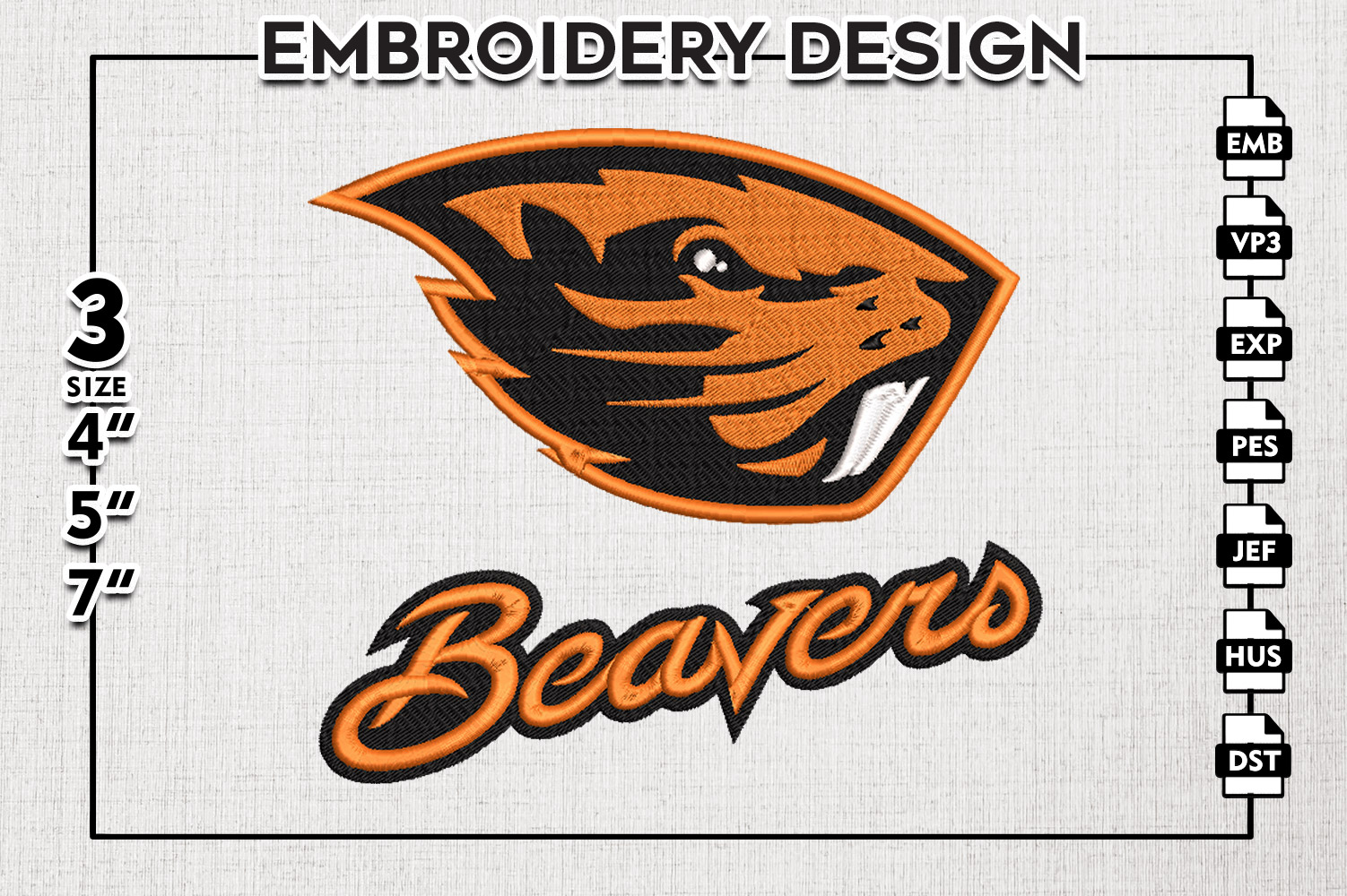 Oregon State Designs Oregon State Beavers Logo Embroidery Files, NCAA Oregon State Beavers ...